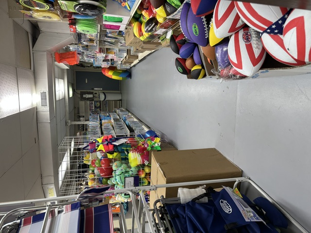 Footballs, sports balls and beach recreation toys at the Bayview beach shop